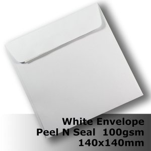 (image for) #E40CE - 140mm Square White Envelope 100gsm WPnS