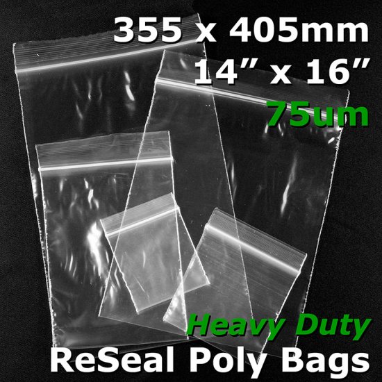 (image for) #RB71416 - 355x405mm (14" x 16") 75um ReSealable Poly Bag