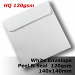 #E40CX - 140mm Square White Envelope 120gsm WPnS