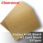 #S1968 ** SPECIAL DUPLEX KRAFT Board Natural Brown 337gsm A3