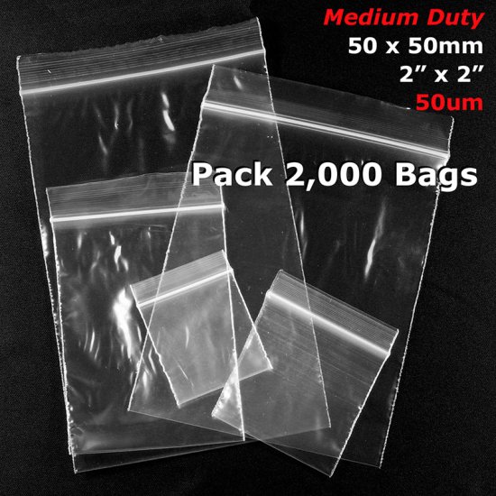 #RB522 - 50x50mm (2" x 2") 50um ReSealable Poly Bag - Click Image to Close