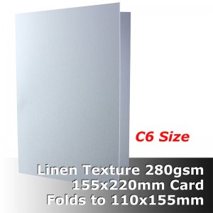 #H6222A - C6 Scored Cards Linen White Card 280gsm