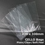 #PM230330 - 230x330mm Plain Clear Cello Bags