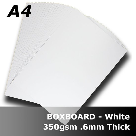 (image for) B3508 BoxBoard - White 350gsm/590ums A4 Card