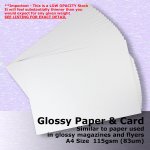 #L1008 - Coated Paper/Card Gloss Stock White 115gsm A4 Size