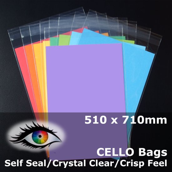 (image for) #PR510710 - 510x710mm Crystal Clear Cello Bags