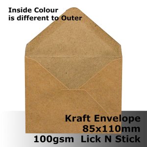 (image for) #S0287 KRAFT 85x110mm Envelope 100gsm BLnS