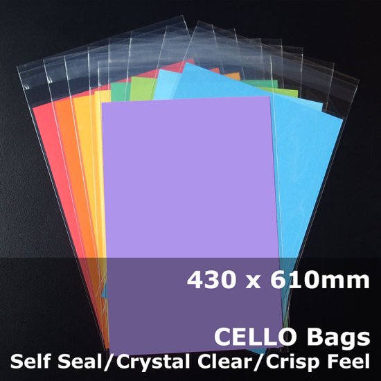 (image for) #PR430610 - 430x610mm Crystal Clear Cello Bags