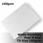 E27CA - C6 (114 x 162mm) White Envelope 100gsm WPnS