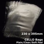 #PP915 - 230x395mm Plain Clear Cello Bags