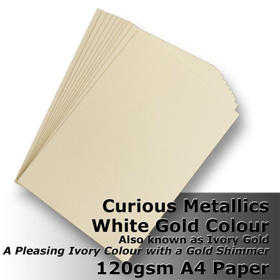 (image for) #J4511 - White Gold Curious Metallics 120gsm A4 Size